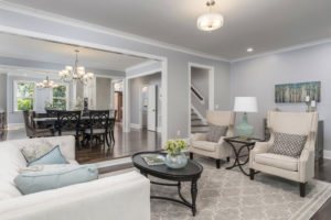 whole house remodel with grey walls and beige colors