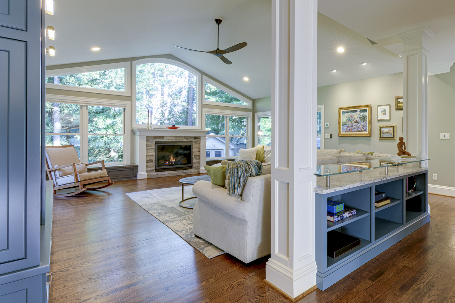 bright living room with open floor layout